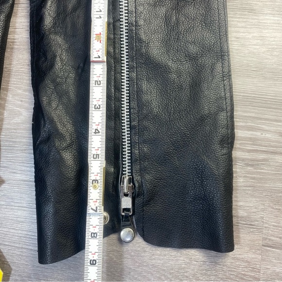 UNIK Leather Motorcycle Chaps L/XL Genuine Black Cowhide Western Concho - Picture 8 of 16